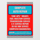 Pas Algemene Autoreparatiewerkplaats-diensten aan Raamsticker (Vel)