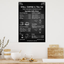 Pas Algemene Koffie Menuprijs Krijtbord Aan Poster