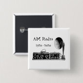 Pas AM RadioOntvanger aan Vierkante Button 5,1 Cm (Voorkant /achterkant)
