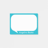 Pas aqua blue en white Talk Bubble aan Post-it® Notes (Voorkant)