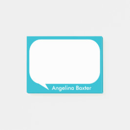 Pas aqua blue en white Talk Bubble aan Post-it® Notes