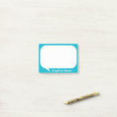 Pas aqua blue en white Talk Bubble aan Post-it® Notes (Op bureau)