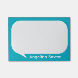 Pas aqua blue en white Talk Bubble aan Post-it® Notes