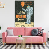 Pas astronaut aan Laat avontuur beginnen Man Cave Canvas Afdruk (Insitu (Woonkamer))