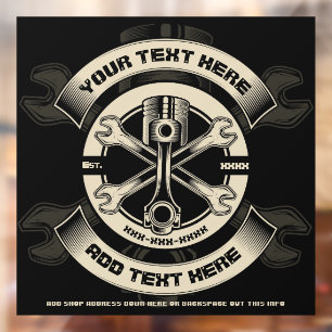 Pas Auto Moto Reparatie Werkplaats Bedrijf aan Raamsticker