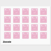 Pas Baby Girl Shower roze vierkante sticker aan (Vel)
