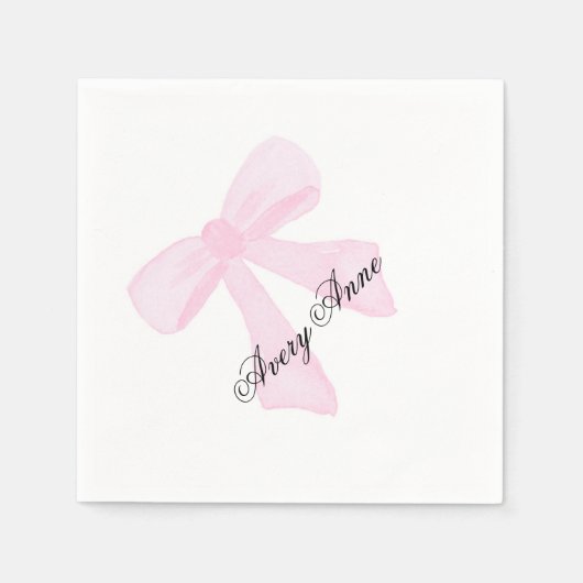 Pas baby showers servet roze boog aan (Voorkant)