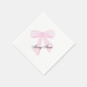 Pas baby showers servet roze boog aan (Hoek)