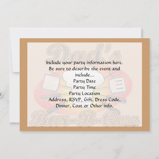 Pa's Bar-B-Que Kaart (Achterkant)