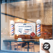 Pas Barber Pole Barber Shop Business aan Raamsticker (Cafe Raam)