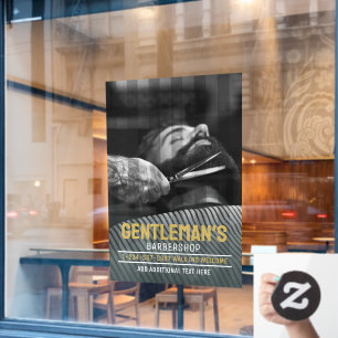 Pas Barbershop Moderne Baardman Grafiek aan Raamsticker