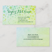 Pas beide kanten van Groene Bubbels aan Visitekaartje (Voorkant / Achterkant)