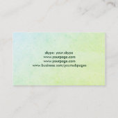 Pas beide kanten van Groene Bubbels aan Visitekaartje (Achterkant)