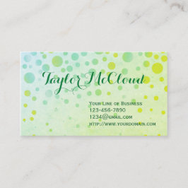 Pas beide kanten van Groene Bubbels aan Visitekaartje