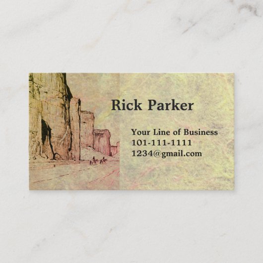 Pas beide kanten van Stone & Desert Scene aan Visitekaartje (Voorkant)