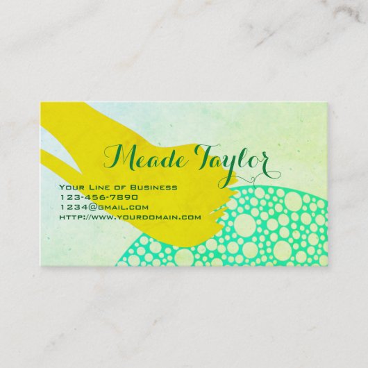 Pas beide zijden van Groene Splash aan Visitekaartje (Voorkant)