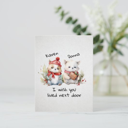 Pas beste vrienden aan Ik wens dat je naast de deu Briefkaart (Staand voorkant)