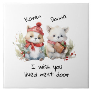 Pas beste vrienden aan Ik wens dat je naast de deu Tegeltje