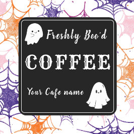 Pas bestelde zwarte koffie bedrijf Custom Sticker