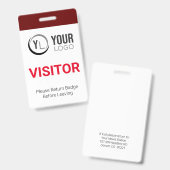 Pas Bezoeker ID Badge Aan (Voor- en achterkant)