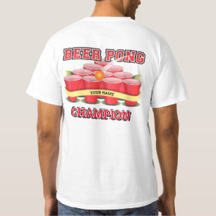 Pas Bier Pong Kampioenschap Cups Pong Bal aan T-shirt