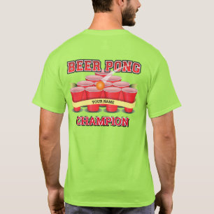 Pas Bier Pong Kampioenschap Cups Pong Bal aan T-shirt