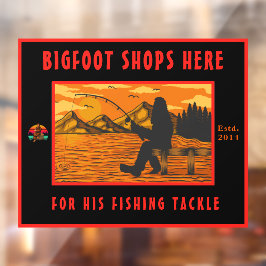 Pas Bigfoot Fishing Tackle Shop Logo aan Raamsticker
