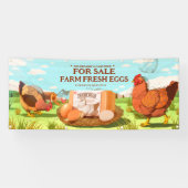 Pas biologische Boerderij Fresh Eggs Cage Free aan Spandoek (Horizontaal)