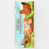 Pas biologische Boerderij Fresh Eggs Cage Free aan Spandoek (Verticaal)