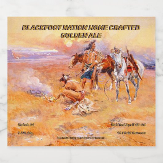 Pas  Blackfeet Native Tribe aan Bier Etiket (Enkel label)