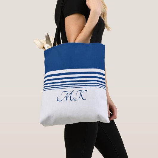 Pas Blauw en Wit aan Tote Bag (Dichtbij)