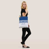 Pas Blauw en Wit aan Tote Bag (Op model)