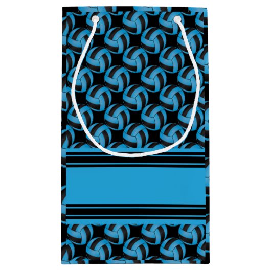 Pas Blauw en Zwart Volleybal aan Klein Cadeauzakje (Achterkant)