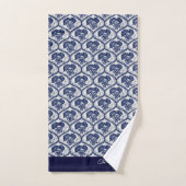 Pas Blauw Floral Patroon met Batik Effect aan Bad Handdoek (Handdoek)