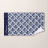 Pas Blauw Floral Patroon met Batik Effect aan Bad Handdoek (Handdoek)