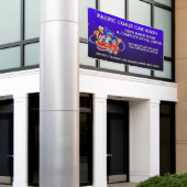 Pas Blauwe Auto Wash Comical Toon Auto Groot aan Spandoek (Buitenkant Gebouw)