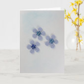 Pas blauwe bloemen aan met glanzende decoratie kaart (Gele Bloem)