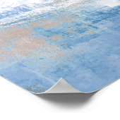 'Pas' blauwe en grijze Abstracte kunst aan Poster (Hoek)