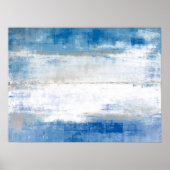 'Pas' blauwe en grijze Abstracte kunst aan Poster (Voorkant)