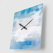 'Pas' blauwe en grijze Abstracte kunst aan Vierkante Klok (Hoek)