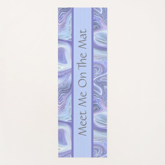 Pas Blue Paars Silver Agate Marble Swirl aan Yogamat (Voorkant)