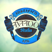 Pas Blue Tattoo Shop Bedrijfsfront aan Raamsticker (Vel 3)