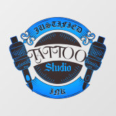 Pas Blue Tattoo Shop Bedrijfsfront aan Raamsticker (Vel)