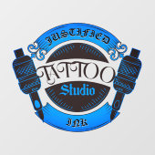 Pas Blue Tattoo Shop Bedrijfsgevel aan Raamsticker (Vel)