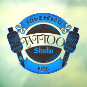 Pas Blue Tattoo Shop Business Front aan Raamsticker (Vel 3)