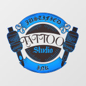 Pas Blue Tattoo Shop Business Front aan Raamsticker (Vel)