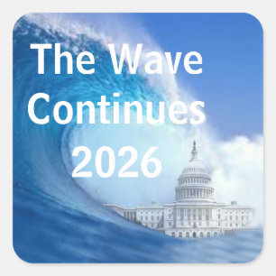 Pas Blue Wave Election 2026 aan Vierkante Sticker