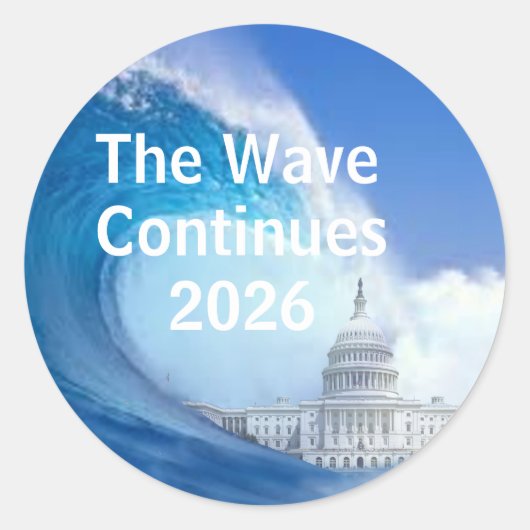 Pas Blue Wave Verkiezing 2026 aan Ronde Sticker (Voorkant)