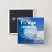 Pas Blue Wave Verkiezing 2026 Knop aan Vierkante Button 5,1 Cm (Voorkant /achterkant)