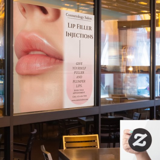 Pas Botox Lip Filler Cosmetology Beauty aan Raamsticker (Restaurant Raam)